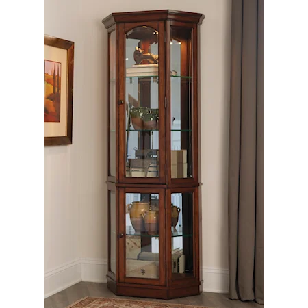 Transitional 2 Piece Curio with Mirrored Back
